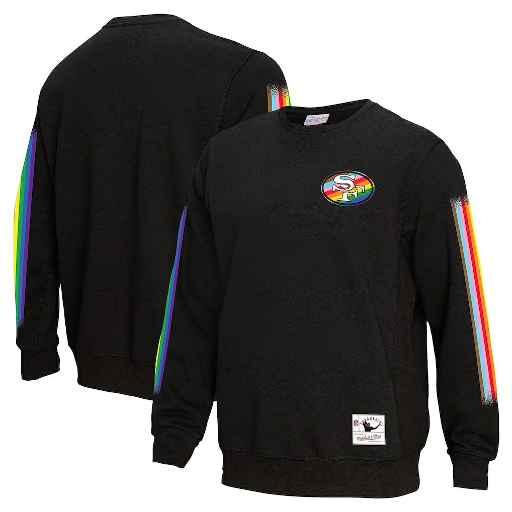 San Francisco 49ers Pride Pullover Sweatshirt - Black - Mitchell & Ness