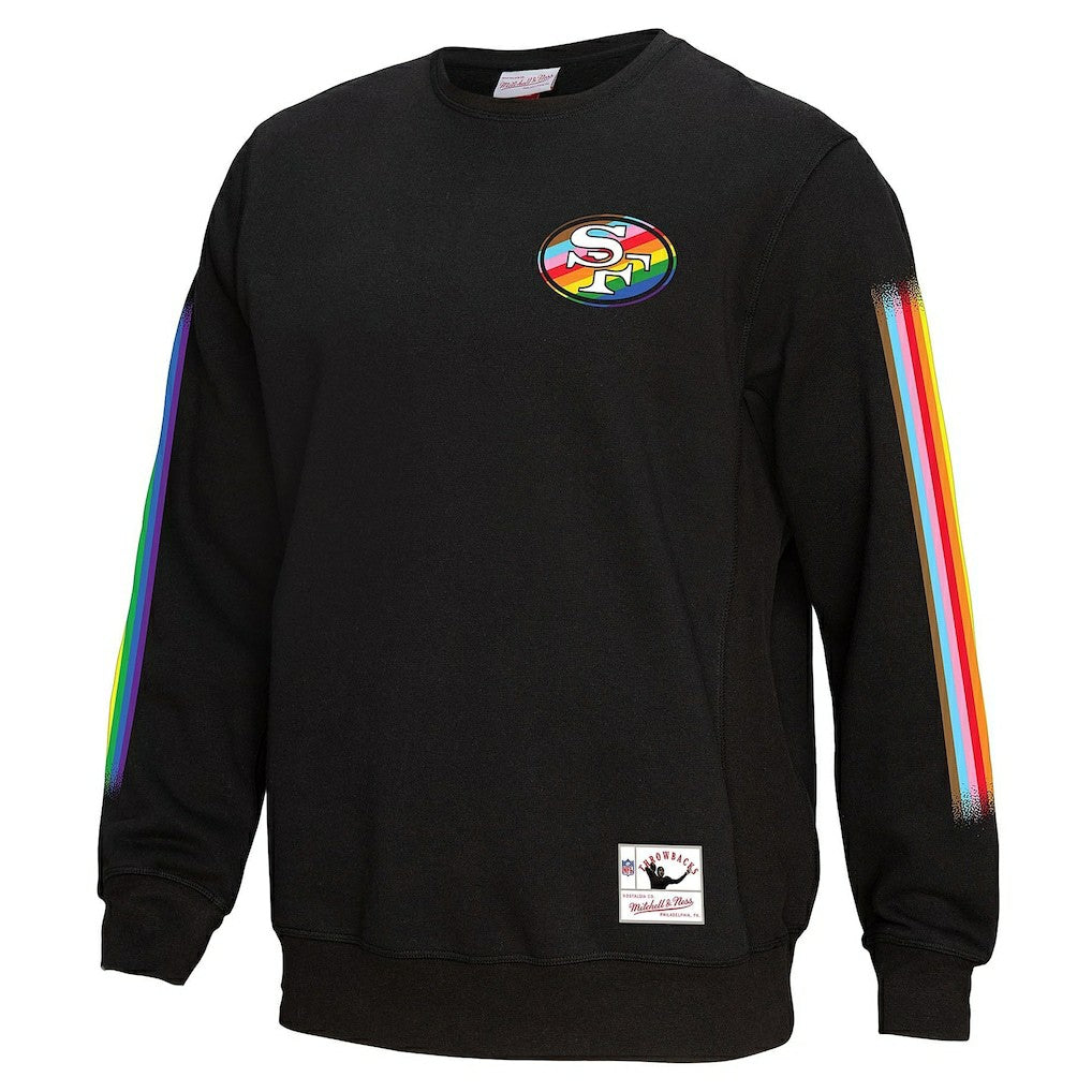 San Francisco 49ers Pride Pullover Sweatshirt - Black - Mitchell & Ness