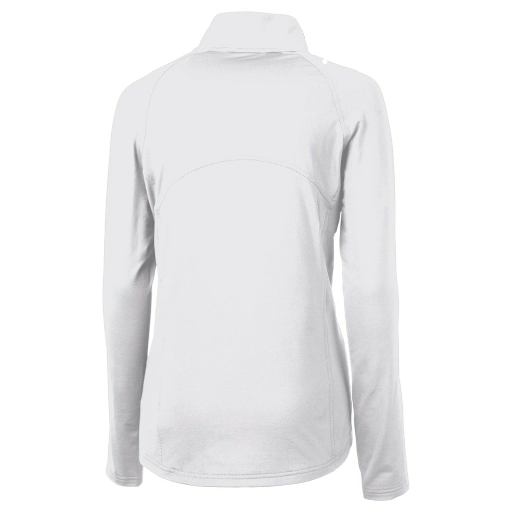 Cleveland Browns Cutter & Buck Women's Adapt Eco Knit Stretch Recycled Half-Zip Pullover Top - White - NFL