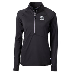 Cleveland Browns Cutter & Buck Women's Adapt Eco Knit Stretch Recycled Half-Zip Pullover Top - Black - NFL