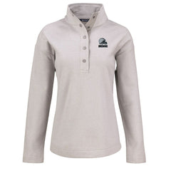 Cleveland Browns Cutter & Buck Women's Hunts Point Eco Textured Fleece Recycled Quarter-Snap Pullover - Gray - NFL
