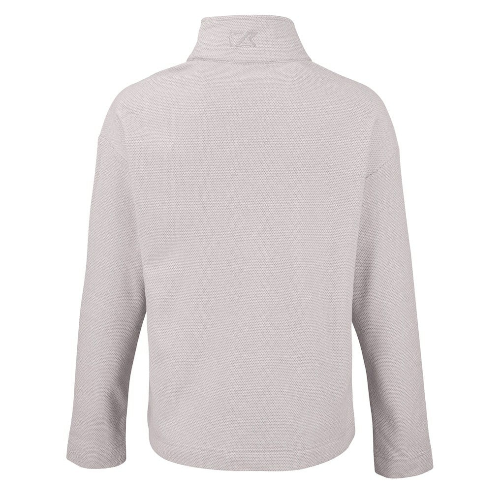 Cleveland Browns Cutter & Buck Women's Hunts Point Eco Textured Fleece Recycled Quarter-Snap Pullover - Gray - NFL
