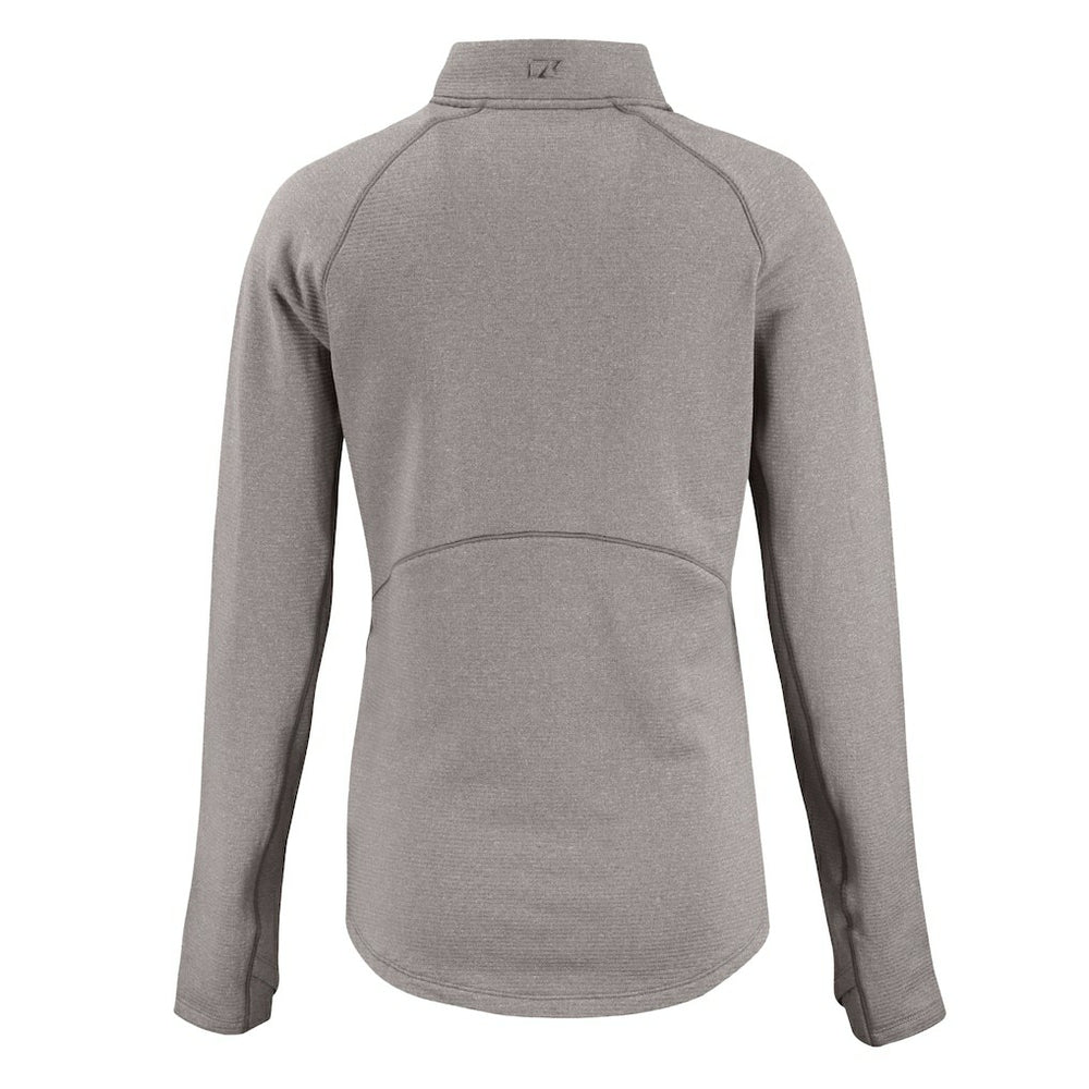 Cleveland Browns Cutter & Buck Women's Peshastin Eco Fleece Recycled Half-Zip Pullover Top - Heather Gray - NFL