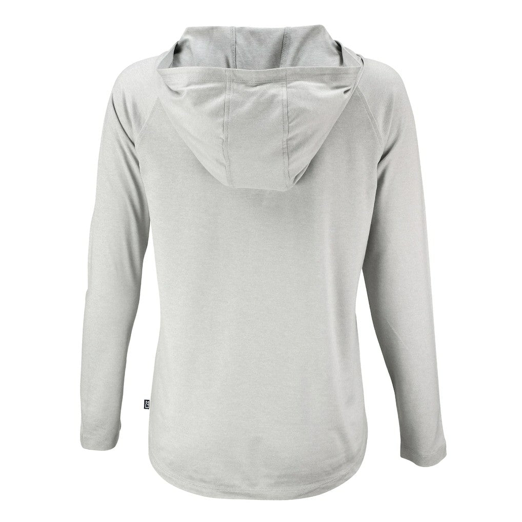 Cleveland Browns Cutter & Buck Women's Coastline Epic Comfort Eco Recycled Quarter-Snap Long Sleeve Hoodie T-Shirt - Gray - NFL