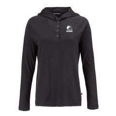 Cleveland Browns Cutter & Buck Women's Coastline Epic Comfort Eco Recycled Quarter-Snap Long Sleeve Hoodie T-Shirt - Black - NFL