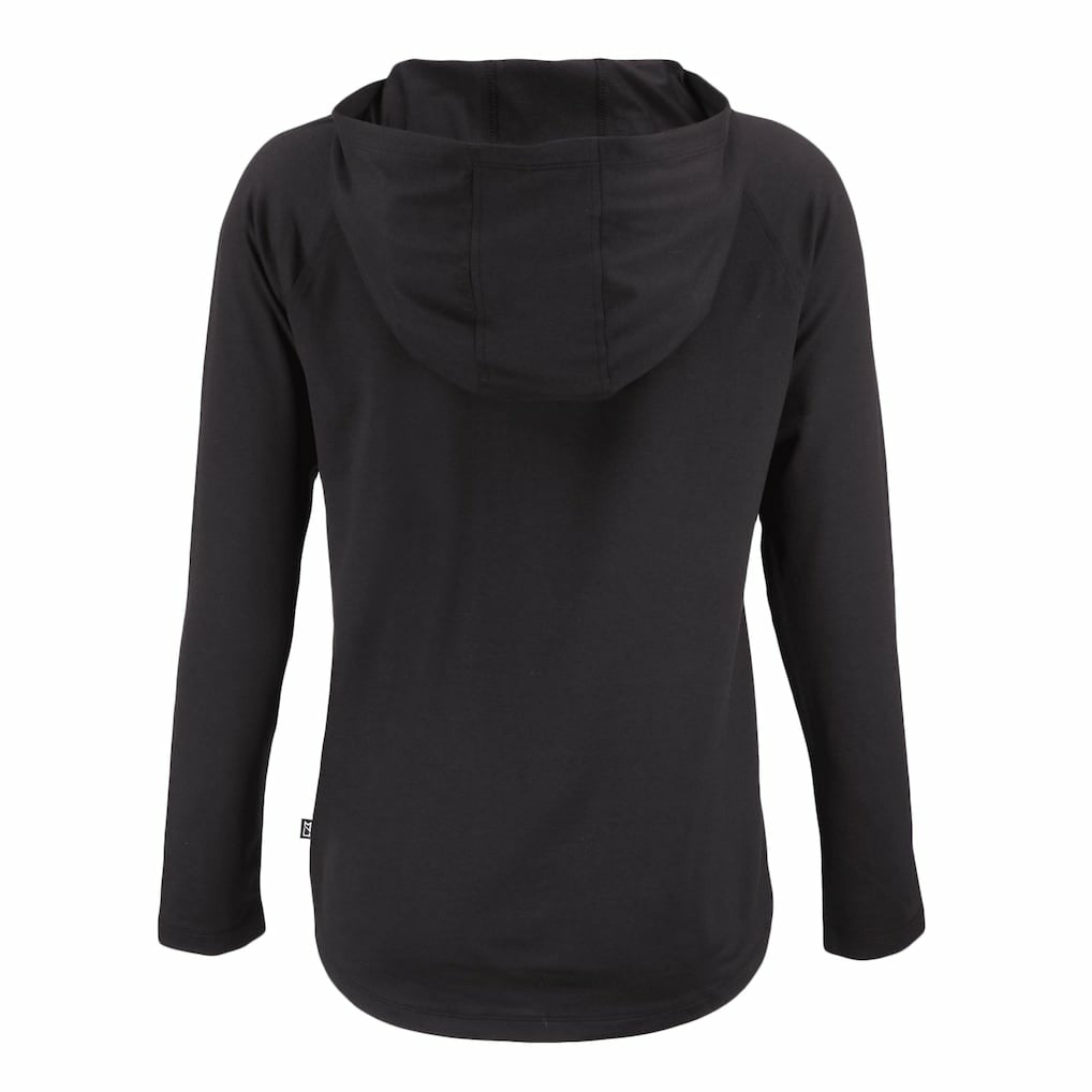 Cleveland Browns Cutter & Buck Women's Coastline Epic Comfort Eco Recycled Quarter-Snap Long Sleeve Hoodie T-Shirt - Black - NFL