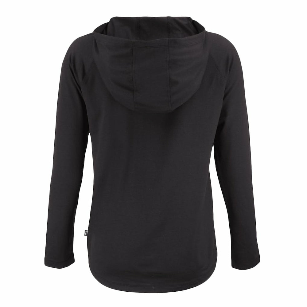 Cleveland Browns Cutter & Buck Women's Coastline Epic Comfort Eco Recycled Quarter-Snap Long Sleeve Hoodie T-Shirt - Black - NFL