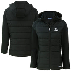 Cleveland Browns Cutter & Buck Women's Evoke Hybrid Eco Softshell Recycled Full-Zip Hooded Jacket - Black - NFL