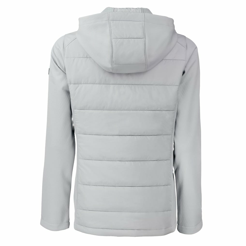 Cleveland Browns Cutter & Buck Women's Evoke Hybrid Eco Softshell Recycled Full-Zip Hooded Jacket - Gray - NFL