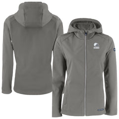 Cleveland Browns Cutter & Buck Women's Evoke Eco Softshell Recycled Full-Zip Hoodie Jacket - Gray - NFL