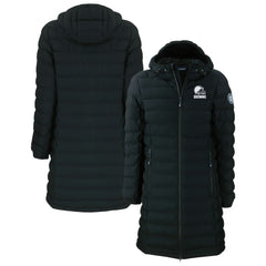 Cleveland Browns Cutter & Buck Women's Mission Ridge Repreve Eco Insulated Full-Zip Hoodie Long Puffer Jacket - Black - NFL