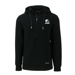 Cleveland Browns Cutter & Buck Roam Eco Recycled Half-Zip Pullover Hoodie - Black - NFL