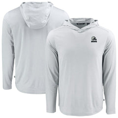 Cleveland Browns Cutter & Buck Coastline Epic Comfort Eco Recycled Long Sleeve Hooded T-Shirt - Gray - NFL
