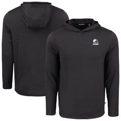 Cleveland Browns Cutter & Buck Coastline Epic Comfort Eco Recycled Long Sleeve Hooded T-Shirt - Black - NFL
