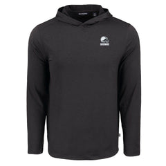 Cleveland Browns Cutter & Buck Coastline Epic Comfort Eco Recycled Long Sleeve Hooded T-Shirt - Black - NFL