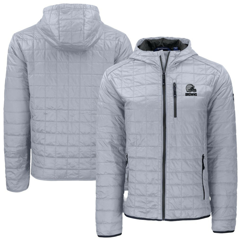 Cleveland Browns Cutter & Buck Rainier Primaloft Eco Full-Zip Hooded Jacket - Gray - NFL
