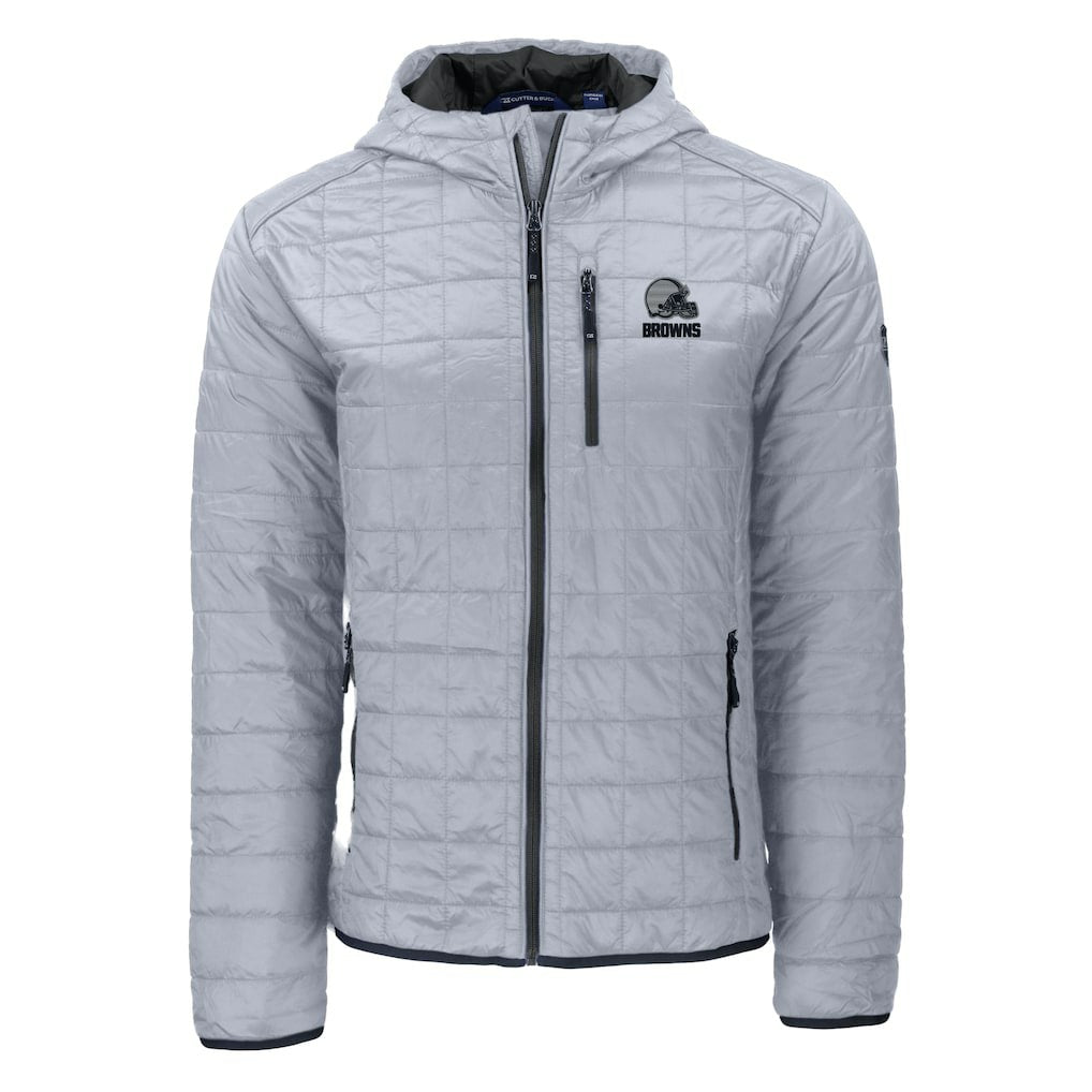 Cleveland Browns Cutter & Buck Rainier Primaloft Eco Full-Zip Hooded Jacket - Gray - NFL
