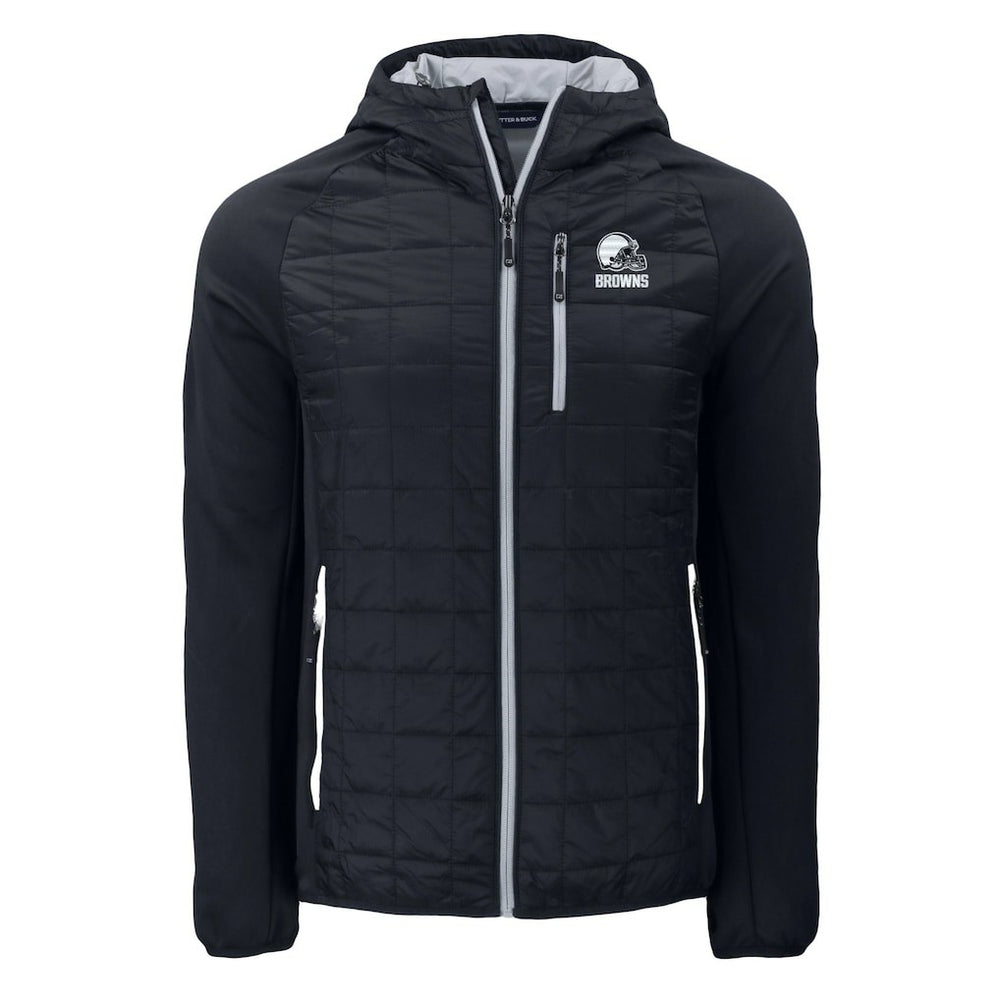 Cleveland Browns Cutter & Buck Rainier Primaloft Eco Full-Zip Hoodie Hybrid Jacket - Black - NFL