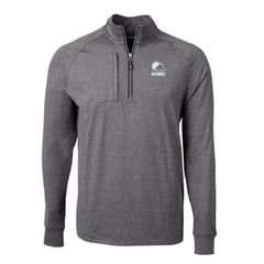 Cleveland Browns Cutter & Buck Big & Tall Adapt Eco Knit Quarter-Zip Top - Heather Black - NFL
