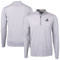 Cleveland Browns Cutter & Buck Big & Tall Virtue Eco Pique Micro Stripe Recycled Quarter-Zip Pullover Top - Gray - NFL