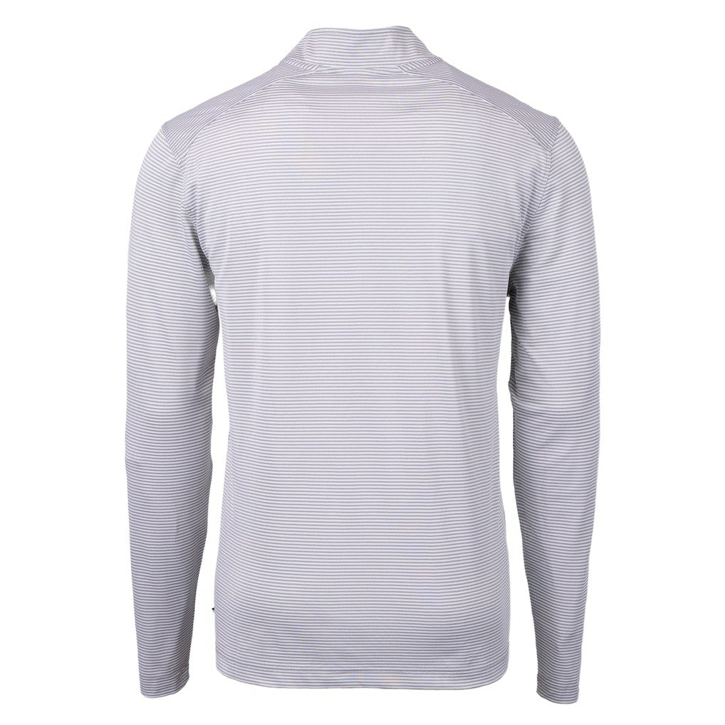 Cleveland Browns Cutter & Buck Big & Tall Virtue Eco Pique Micro Stripe Recycled Quarter-Zip Pullover Top - Gray - NFL