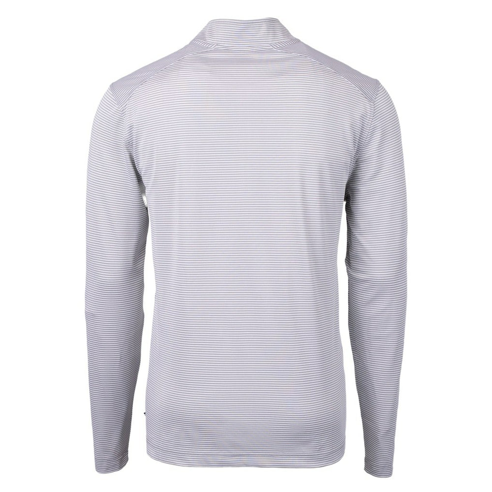 Cleveland Browns Cutter & Buck Big & Tall Virtue Eco Pique Micro Stripe Recycled Quarter-Zip Pullover Top - Gray - NFL