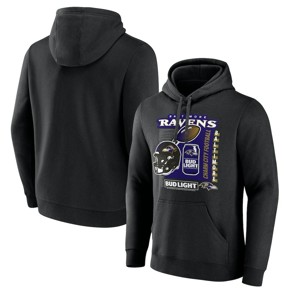 Baltimore Ravens Bud Light Pullover Hoodie - Black - NFL