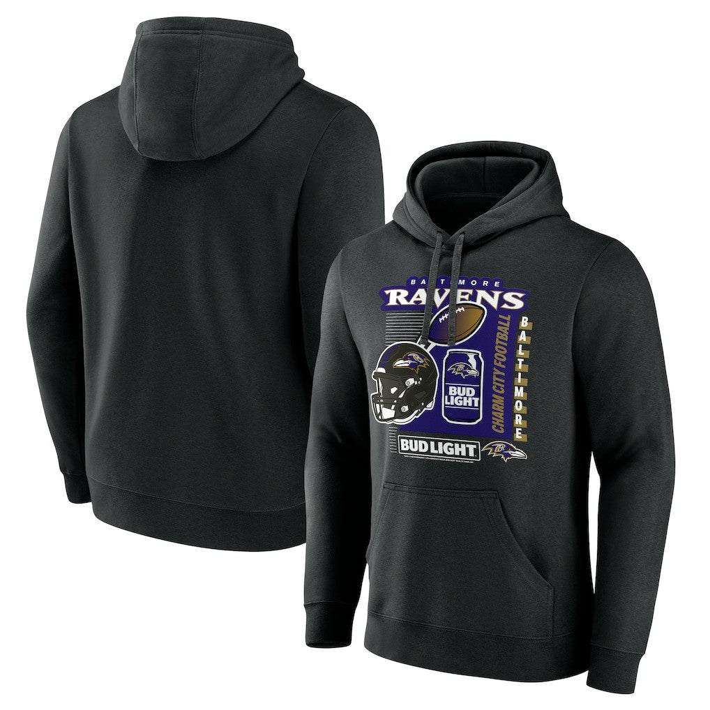 Baltimore Ravens Bud Light Pullover Hoodie - Black - NFL