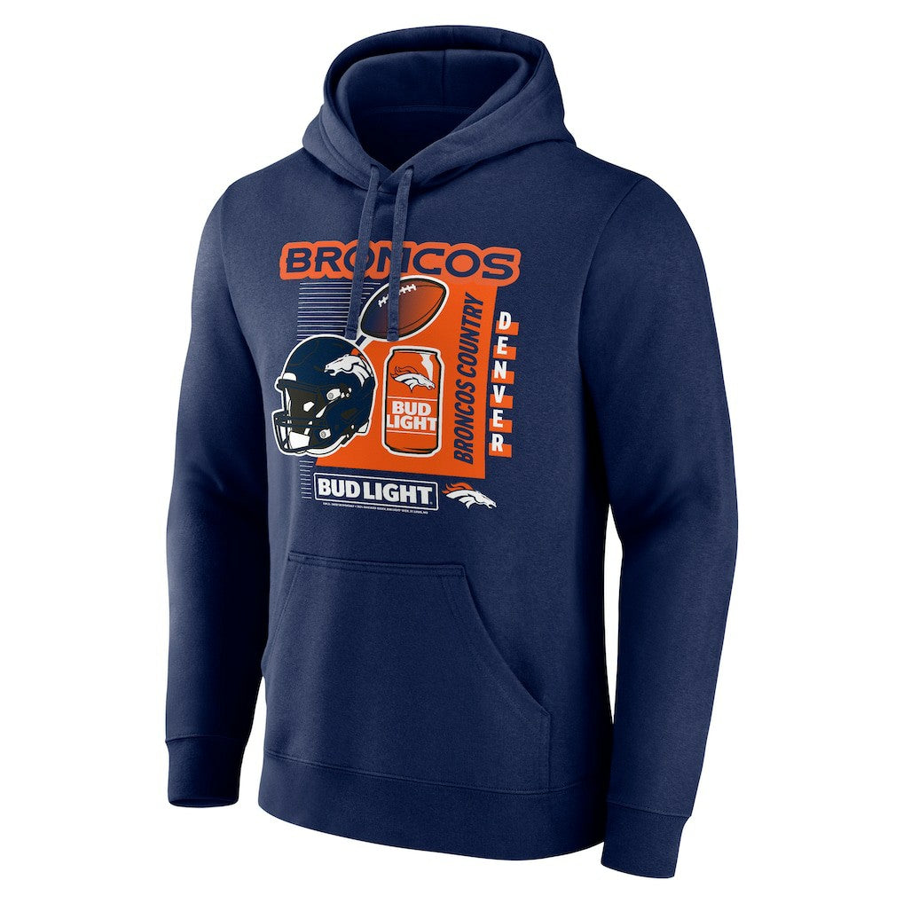 Denver Broncos Bud Light Pullover Hoodie - Navy - NFL