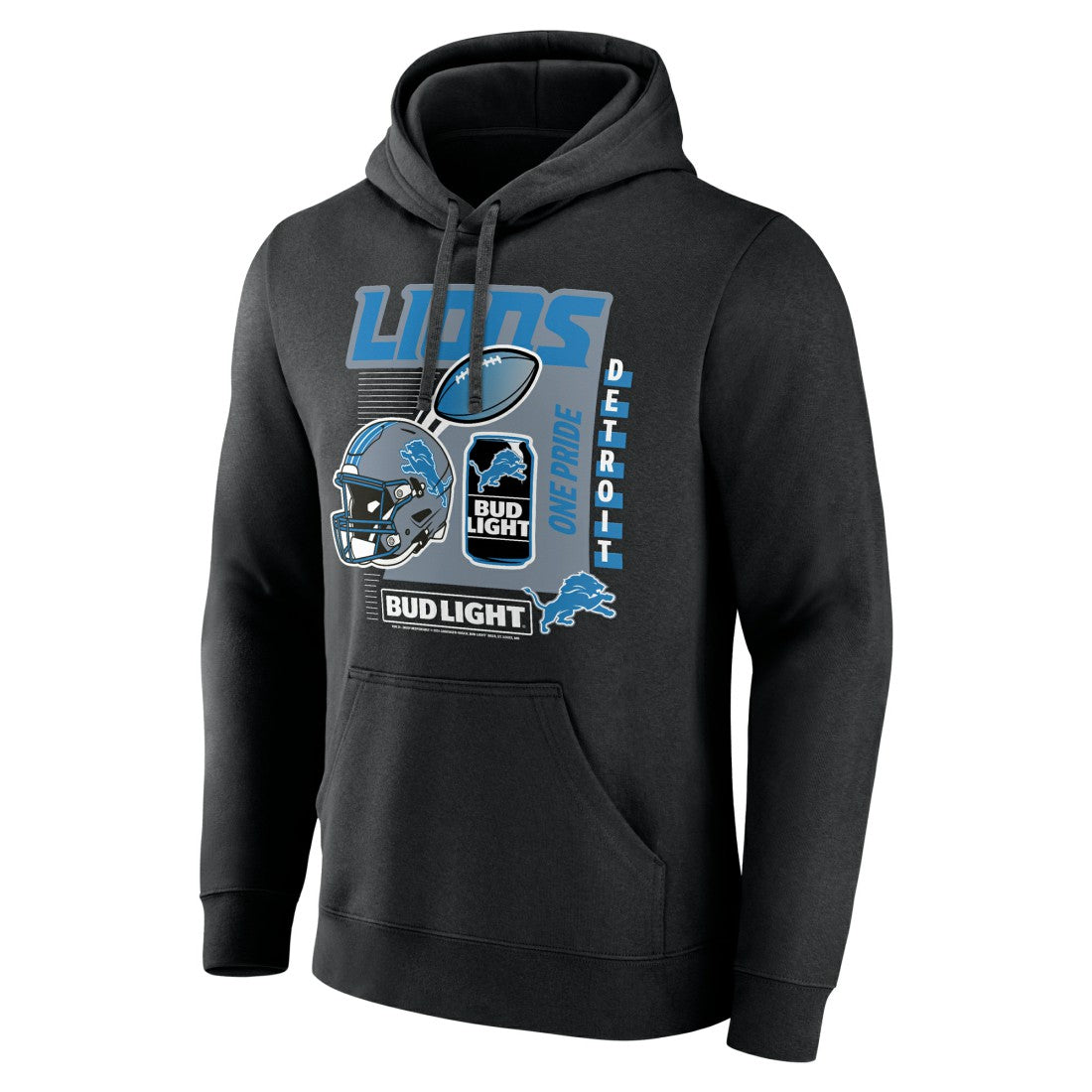 Detroit Lions Bud Light Pullover Hoodie - Black - NFL
