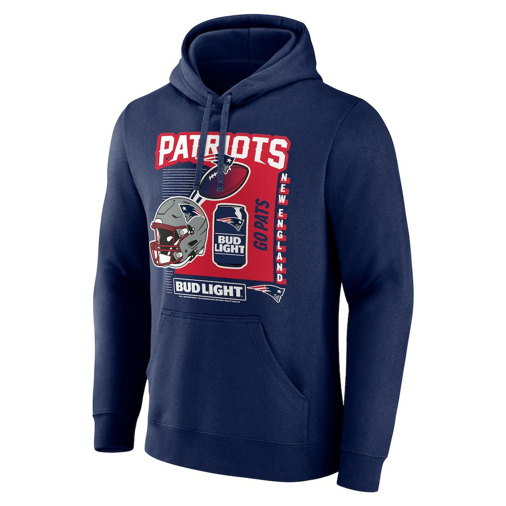 New England Patriots Bud Light Pullover Hoodie - Navy - NFL