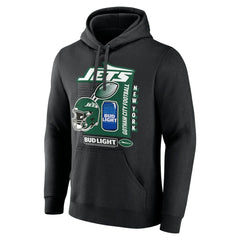 New York Jets Bud Light Pullover Hoodie - Black - NFL