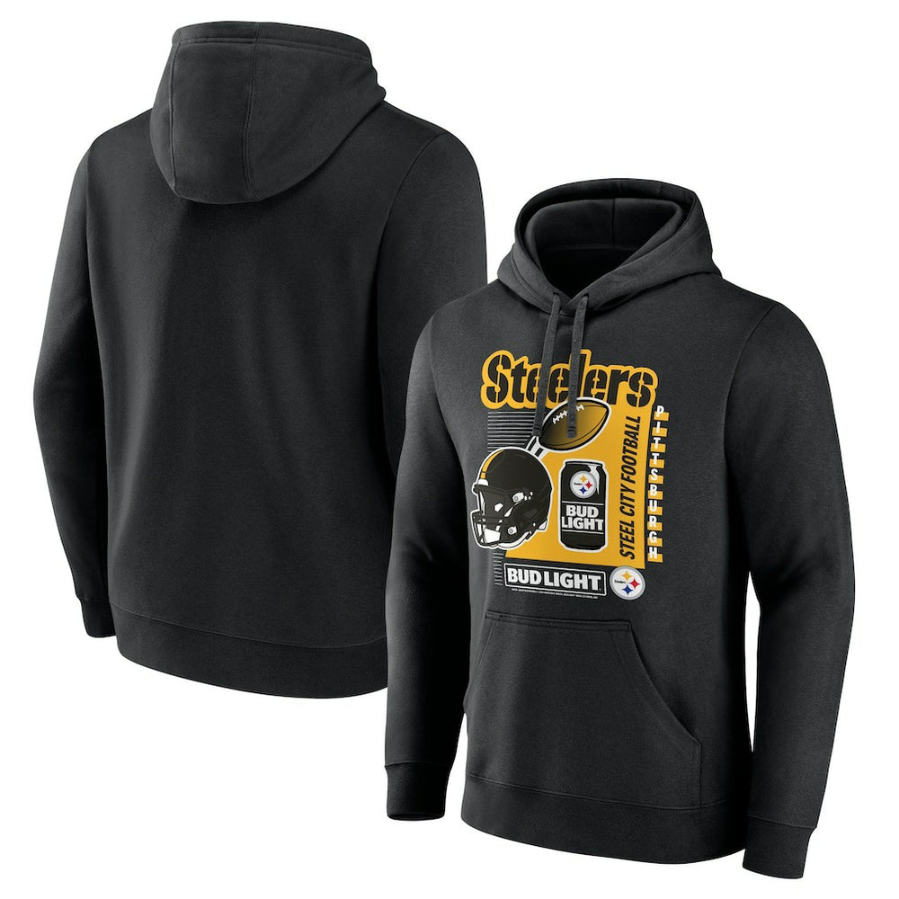 Pittsburgh Steelers Bud Light Pullover Hoodie - Black - NFL