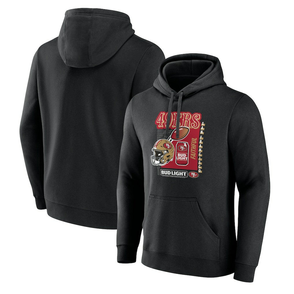 San Francisco 49ers Bud Light Pullover Hoodie - Black - NFL