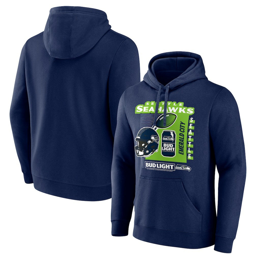Seattle Seahawks Bud Light Pullover Hoodie - Navy - NFL