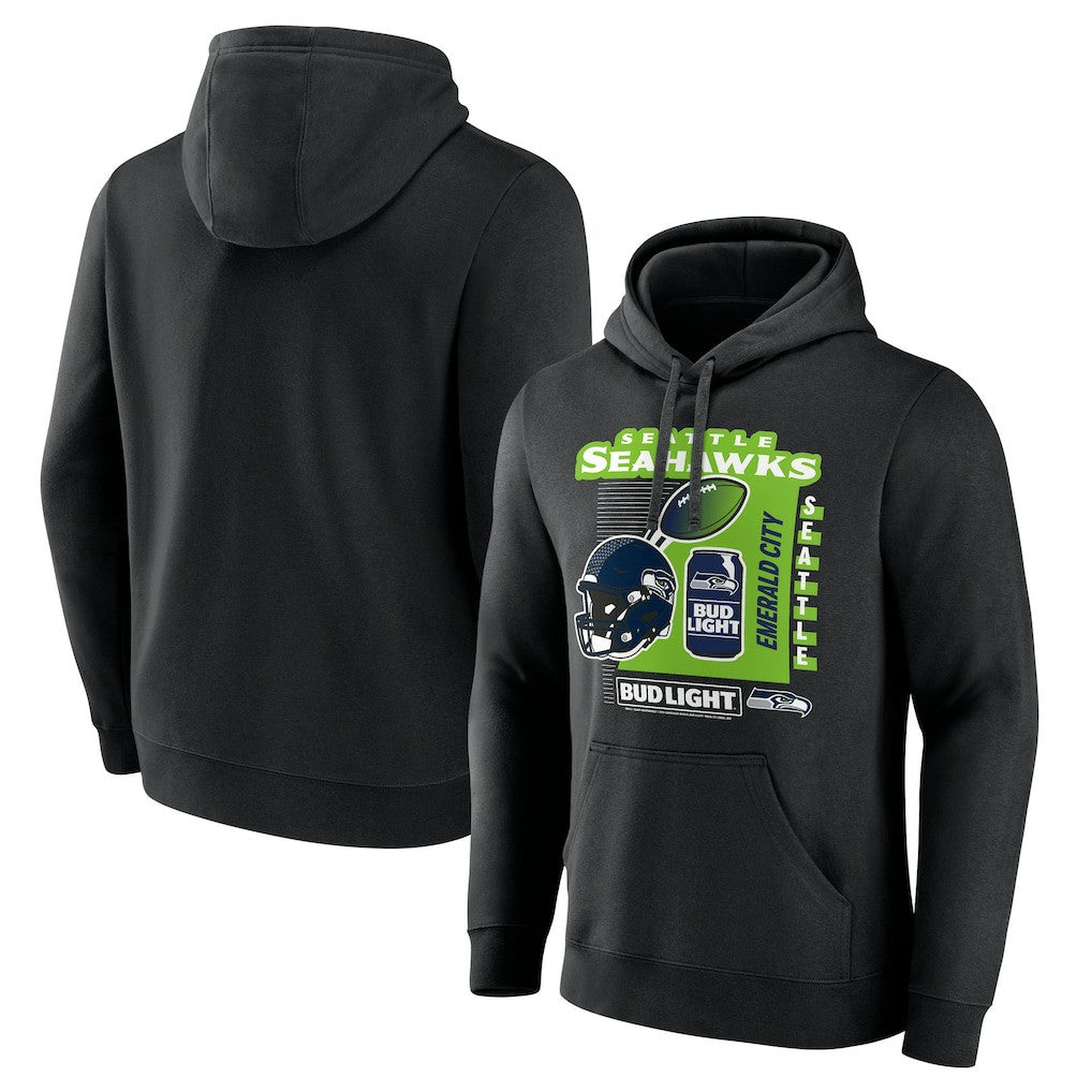 Seattle Seahawks Bud Light Pullover Hoodie - Black - NFL