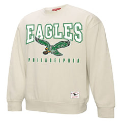 Philadelphia Eagles Women's Fandom Fleece Pullover Sweatshirt - Cream - Mitchell & Ness