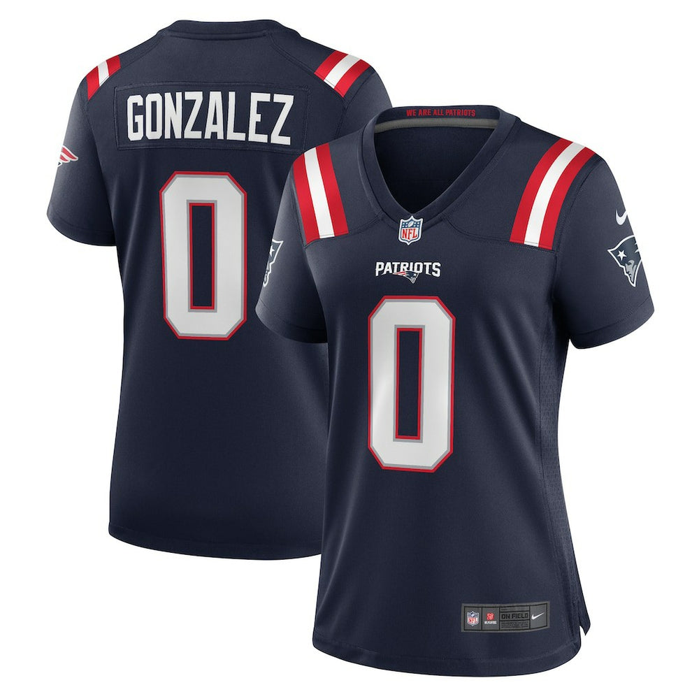 Christian Gonzalez New England Patriots Women's Team Game Jersey - Navy - Nike