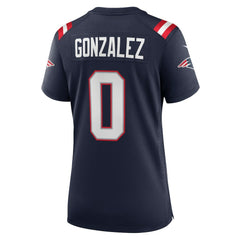 Christian Gonzalez New England Patriots Women's Team Game Jersey - Navy - Nike