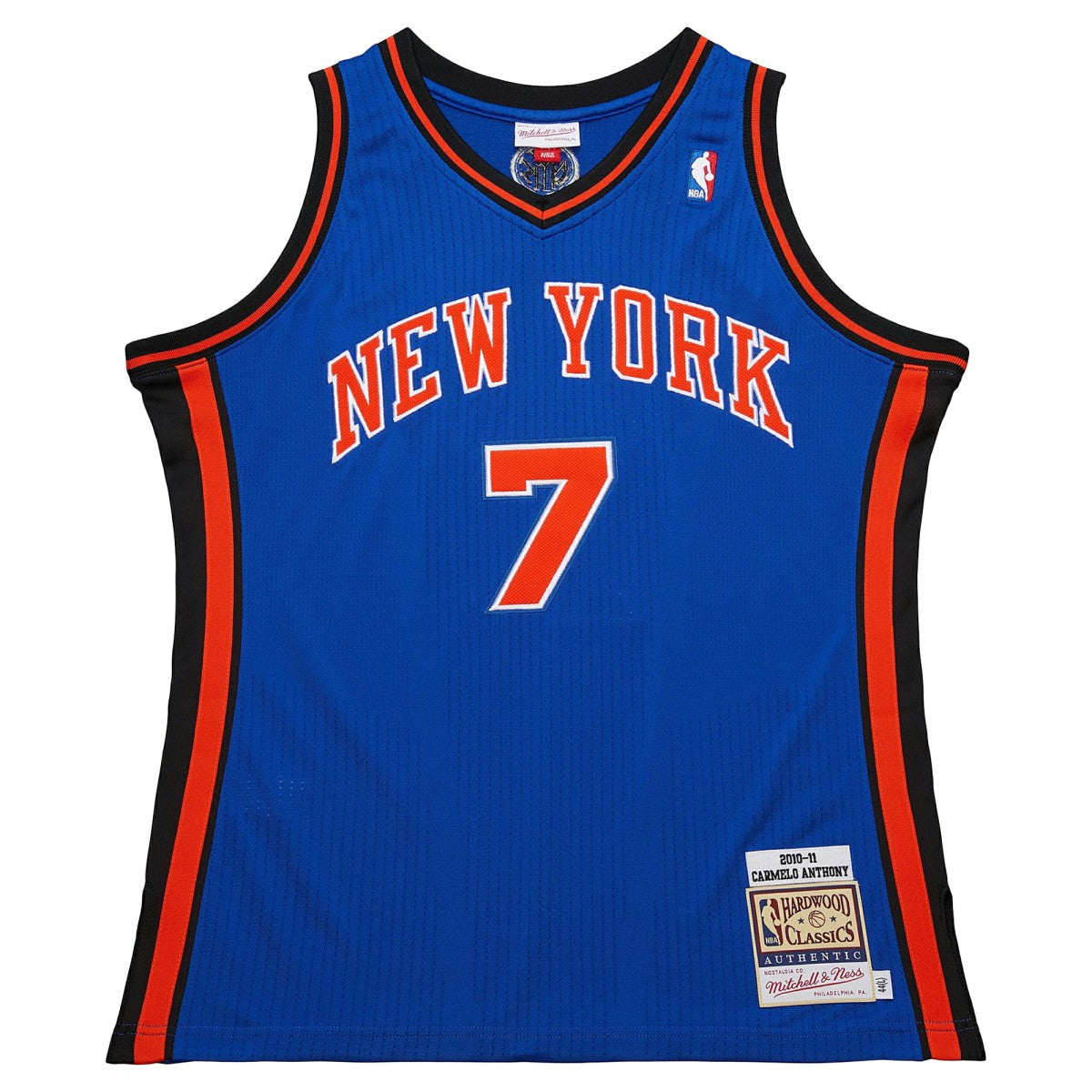 Mitchell & Ness Carmelo Anthony New York Knicks 2010/11 Hardwood Classics Authentic Jersey Blue