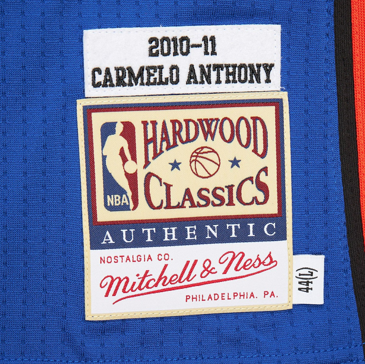 Mitchell & Ness Carmelo Anthony New York Knicks 2010/11 Hardwood Classics Authentic Jersey Blue