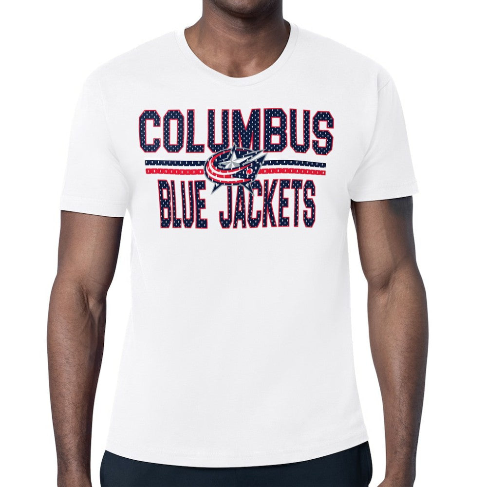 Columbus Blue Jackets Starter Mesh Look Team Name T-Shirt - White | NHL on sale