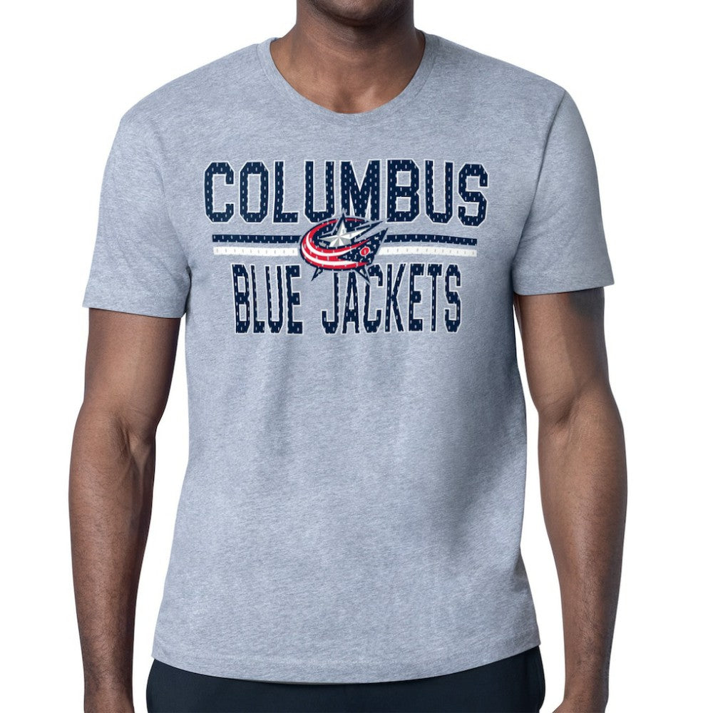 Columbus Blue Jackets Starter Mesh Look Team Name T-Shirt - Heather Gray | NHL on sale