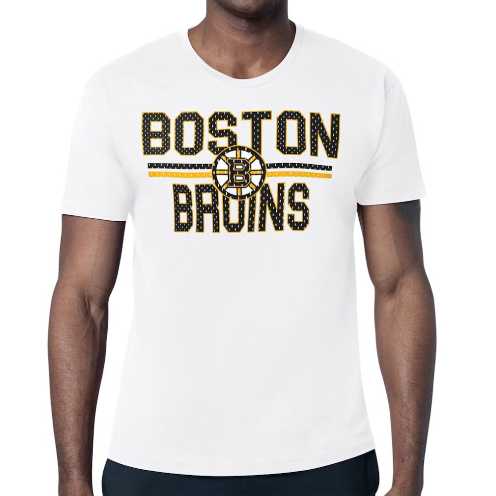Boston Bruins Starter Mesh Look Team Name T-Shirt - White | NHL on sale