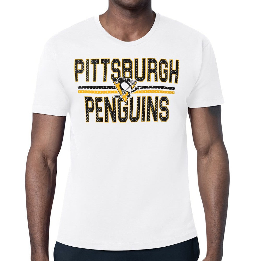 Pittsburgh Penguins Starter Mesh Look Team Name T-Shirt - White | NHL on sale