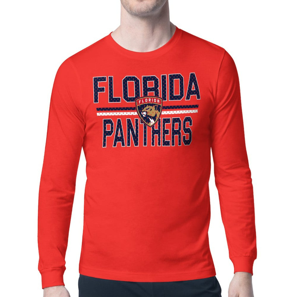 Florida Panthers Starter Mesh Look Team Name Long Sleeve T-Shirt - Red | NHL Lifestyle