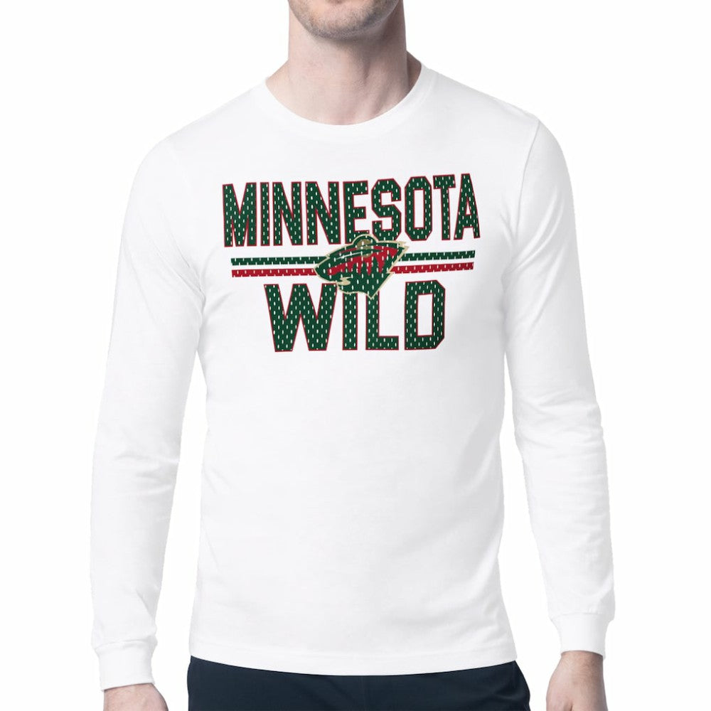 Minnesota Wild Starter Mesh Look Team Name Long Sleeve T-Shirt - White | NHL near me