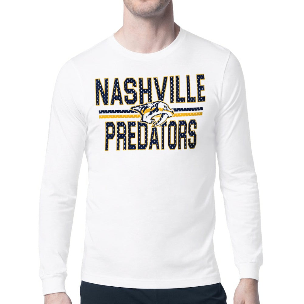 Nashville Predators Starter Mesh Look Team Name Long Sleeve T-Shirt - White | NHL sale