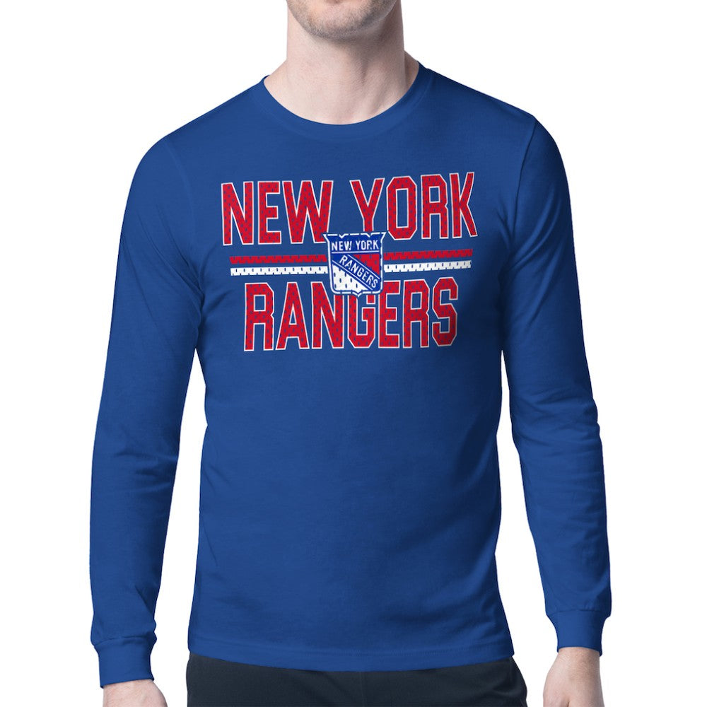 New York Rangers Starter Mesh Look Team Name Long Sleeve T-Shirt - Blue | NHL on sale
