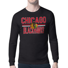 Chicago Blackhawks Starter Mesh Look Team Name Long Sleeve T-Shirt - Black | NHL sale